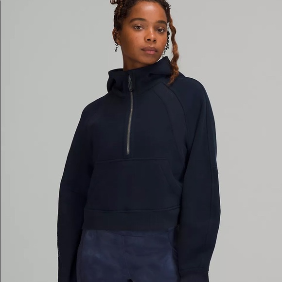 lululemon athletica Tops - Lululemon 1/2 zip oversized scuba sweatshirt hoodie navy